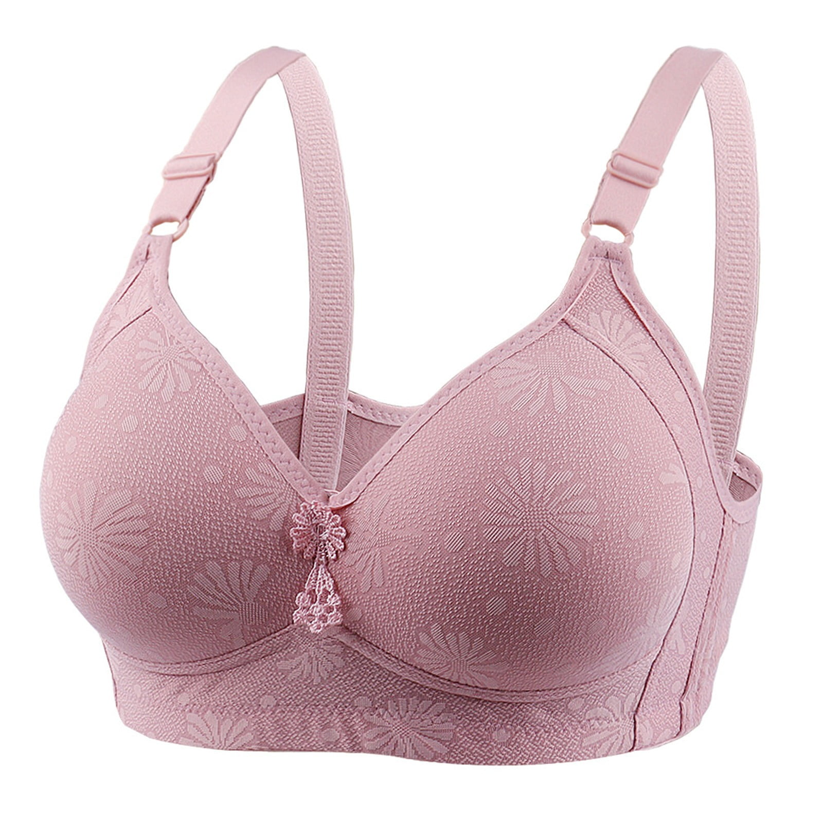 Pejock Everyday Bras for Women, Women's Ultimate Comfort Lift Wirefree Bra  Comfortable Lace Breathable Bra Underwear No Rims Bras No Underwire Pink  Cup Size 38/85B 