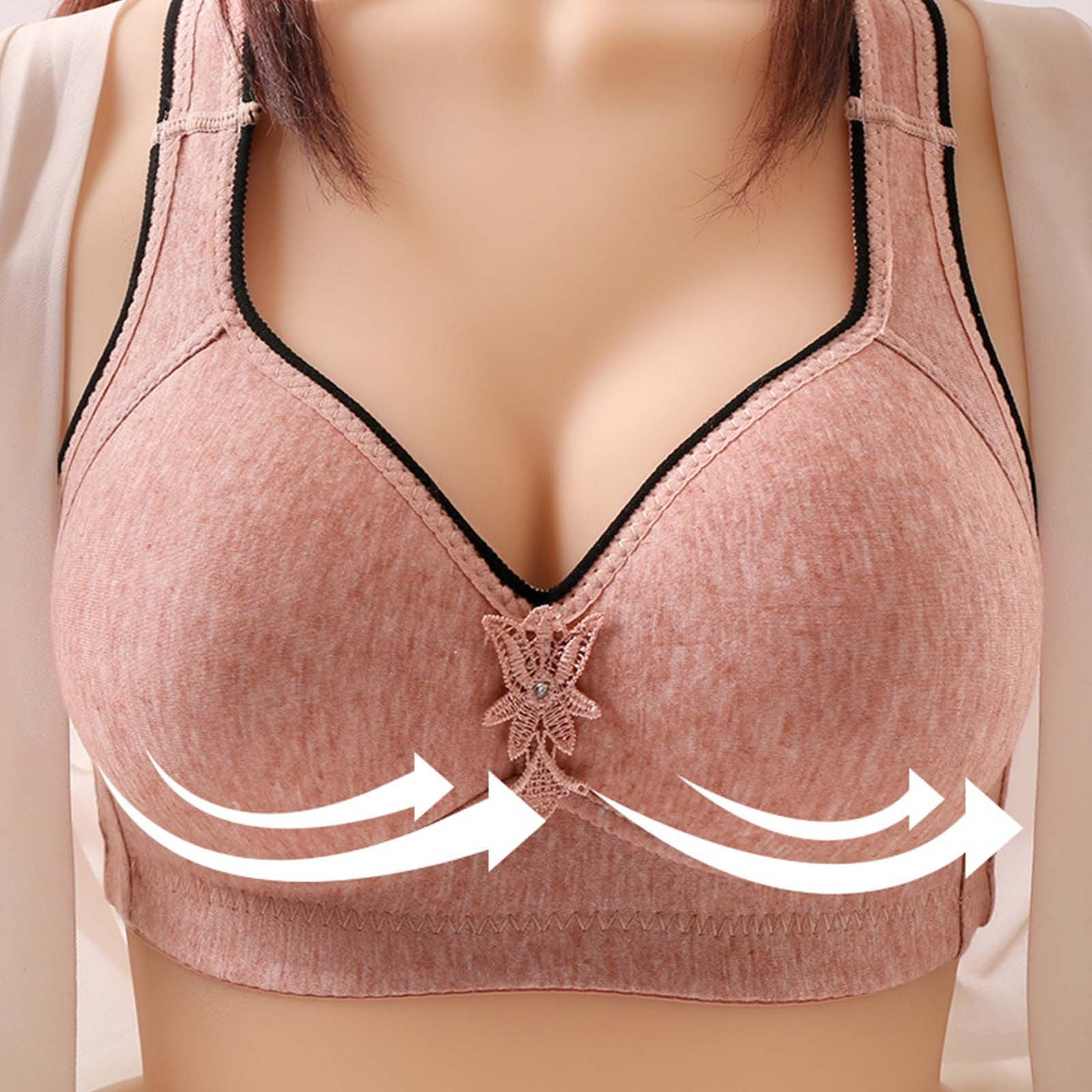 Pejock Everyday Bras for Women, Women's Ultimate Comfort Lift Wirefree Bra  Comfortable Plus Size Bras Breathable Bra Underwear No Rims Bras No  Underwire Pink Cup Size 40/90BC 