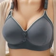 thumbnail image 1 of Pejock Everyday Bras for Women, Women's Ultimate Comfort Lift Wirefree Bra Embroidered Glossy Comfortable Breathable Bra Underwear No Rims Bras No Underwire Gray Cup Size 42/95BC, 1 of 5