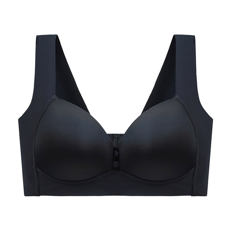 Pejock Everyday Bras for Women, Women's Ultimate Comfort Lift Wirefree Bra  No Steel Ring Lactation Vest Bra Back Adjustment Yoga Running Brass No  Underwire Black Cup Size 42/95BC 