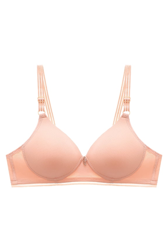 Everyday Bras for Women, Women's Ultimate Comfort Lift Wirefree Bra Print Gathered Together Daily Bra Underwear No Rims Bras No Underwire Pink Cup Size 40/90A