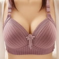 thumbnail image 1 of Pejock Everyday Bras for Women, Women's Ultimate Comfort Lift Wirefree Bra Solid Color Bowknot Comfortable Hollow Out Bra Underwear No Rims Bras No Underwire Purple Cup Size 36/80B, 1 of 5