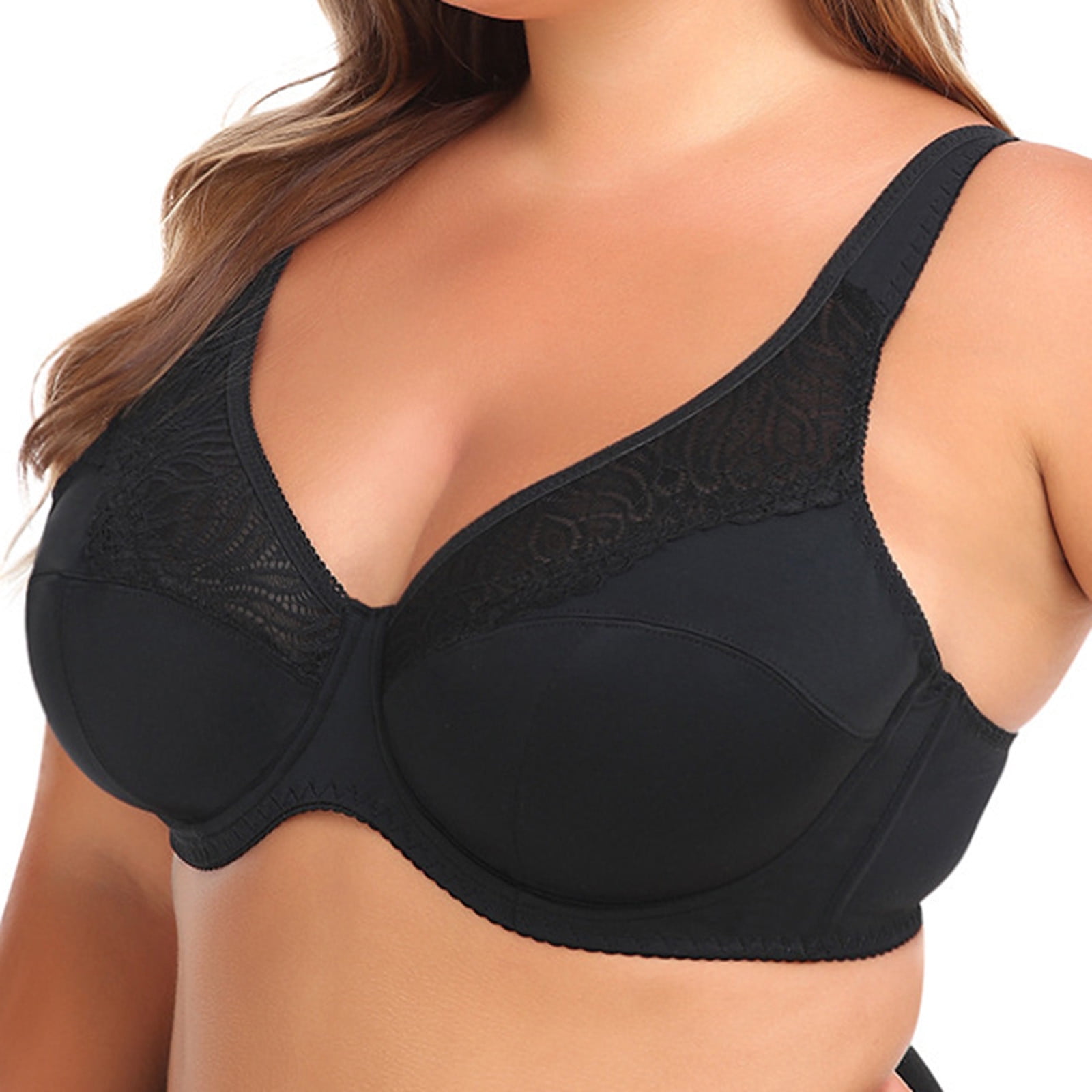 Pejock Fashion Savings! Bras for Women Plus Size no Underwire Post-Surgery  Everyday Bras Lace Steel Ring Lingerie Oversized Bra Tight Fitting Corset 