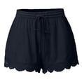 thumbnail image 1 of Pejock Gifts Savings! Shorts for Women Womens Plus Size Lace Solid Casual Elastic Waist Summer Beach Shorts Drawstring Comfy Shorts Rope Tie Shorts, 1 of 5