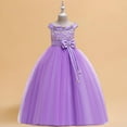 thumbnail image 1 of Pejock Girls Party Dress 7-14 Years, Princess Puff Dress with 3D Flower Bow, Lightweight Mesh Tutu for Birthday Fashion Show Pageant, 1 of 9