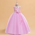 thumbnail image 1 of Pejock Girls Party Dress 7-14 Years, Princess Puff Dress with 3D Flower Bow, Lightweight Mesh Tutu for Birthday Fashion Show Pageant, 1 of 9