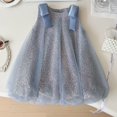 thumbnail image 1 of Pejock Girls Sequin Princess Party Dress, Sleeveless Round Neck Mesh Tutu with Flower Bud Detail, Sparkly Flower Girl Dress for Birthday Holiday Ages 2-13 Years, 1 of 3
