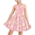 thumbnail image 1 of Pejock Girls Sleeveless Dress with Pockets - Full Print Cotton Spandex Jumper, Summer Casual & Party Dress for Toddler to Teen, Sizes 100-160 (3-14 Years), 1 of 8