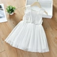 thumbnail image 1 of Pejock Girls White Gauze Princess Dress - Sleeveless Baby Dress with Lace Trim, Childrens Summer Clothing for Ages 2-14 Years Size 90-160, 1 of 9