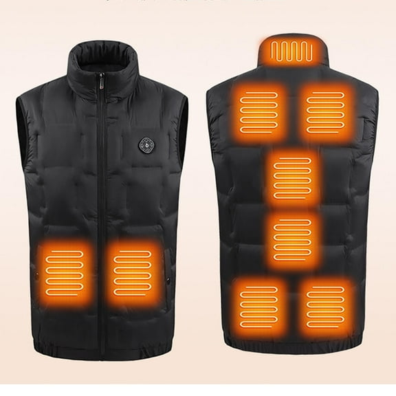 Pejock Heated Vest for Men and Women, 9 Zone Smart Heating Jacket with 3 Temperature Settings, USB Powered Winter Thermal Coat, Sleeveless Outdoor Warm Apparel