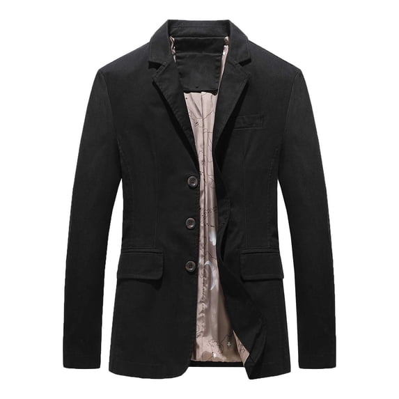 Pejock Men Casual Cotton Blazer Jacket, Solid Color Long Sleeve Suit Coat for Business Office and Daily Wear, Versatile Sport Coat Alternative