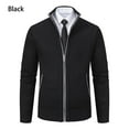thumbnail image 1 of Pejock Men Fleece Sweater Coat Stand Collar Zipper Front Long Sleeve, Lightweight Polyester Jacket with Pockets, Casual Winter Spring Outerwear for Daily Wear, 1 of 9
