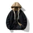 thumbnail image 1 of Pejock Men Winter Casual Hooded Jacket, Long Sleeve Coat with Zipper Pockets, Polyester Outerwear for Daily Outdoor Wear, 1 of 3