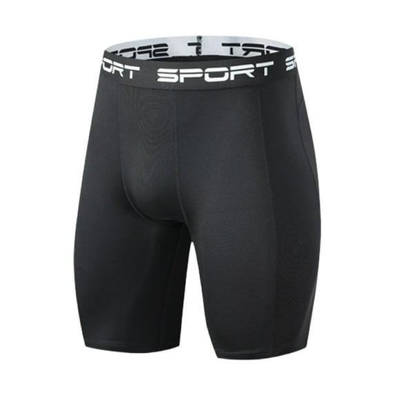 Pejock Men's 5-Inch Compression Running Shorts - Elastic Waist, 6 Pockets, Solid Color Gym Training Shorts for Fitness, Hiking, Workouts