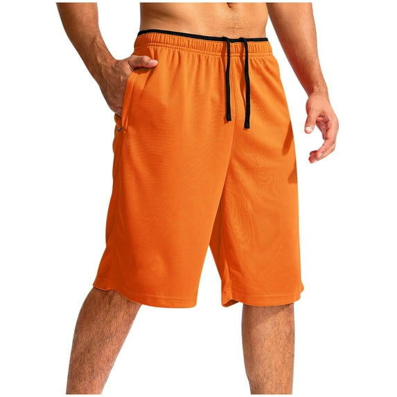 Pejock Men's 5-Inch Running Shorts with Zipper Pockets, Quick Dry Gym Shorts - Solid Color & Lightweight for Beach and Athletic Training
