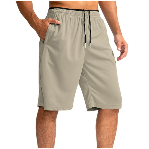 Pejock Men's 5-Inch Running Shorts with Zipper Pockets, Quick Dry Gym Shorts - Solid Color & Lightweight for Beach and Athletic Training