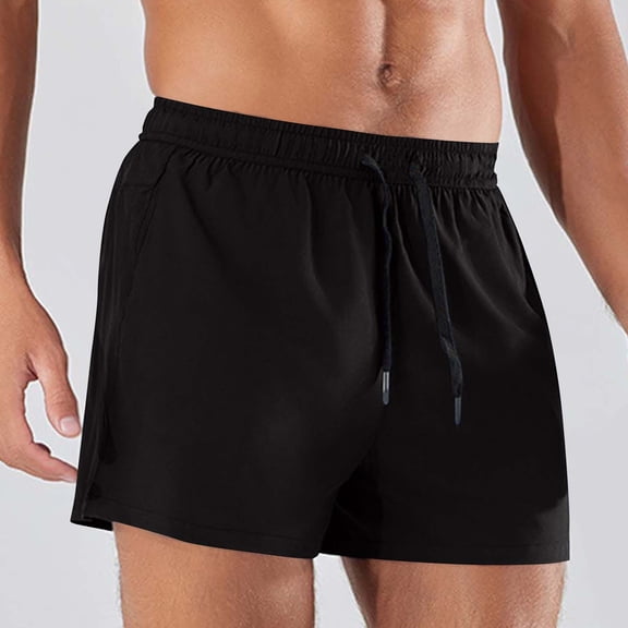 Pejock Men's 7" Athletic Running Shorts - Solid Color, Drawstring Waist with Pockets for Training, Gym, Fitness
