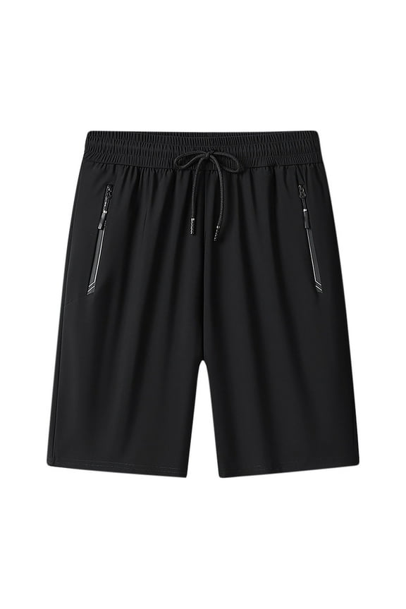 Men's 9-Inch Polyester Athletic Shorts - Solid Color, Lightweight for Outdoor Training, Gym, Summer Activities