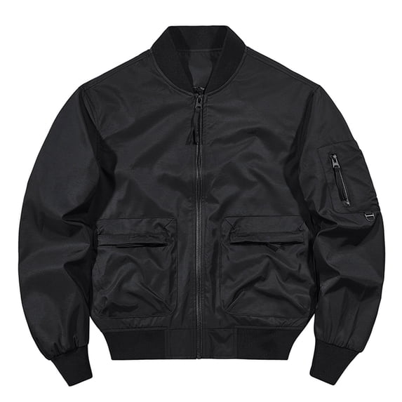 Pejock Men's Baseball Style Work Jacket with Multiple Functional Pockets, Long Sleeve Casual Coat for Daily Wear in Spring, Fall, Winter Seasons