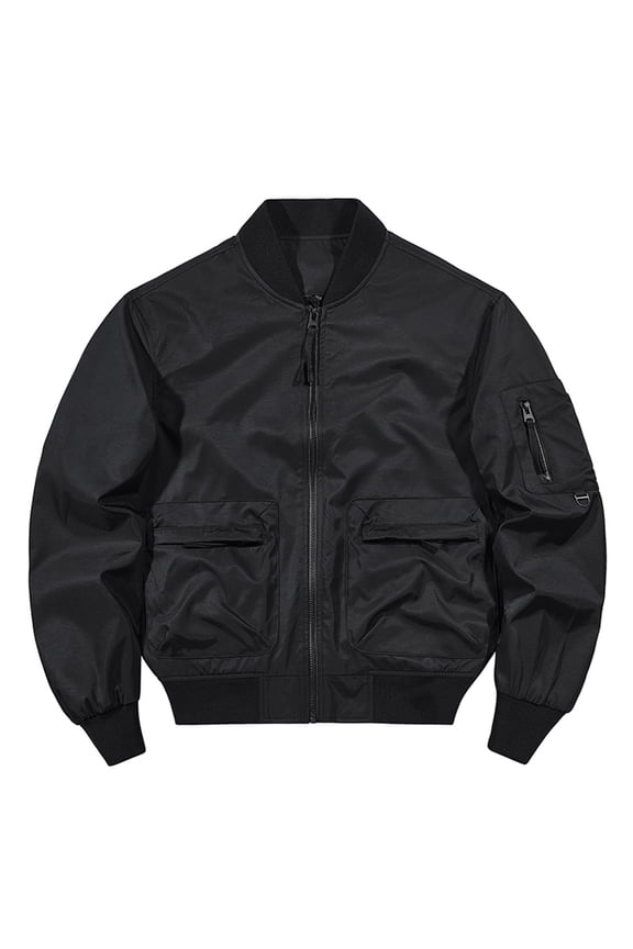 Men's Baseball Style Work Jacket with Multiple Functional Pockets, Long Sleeve Casual Coat for Daily Wear in Spring, Fall, Winter Seasons