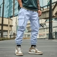 thumbnail image 1 of Pejock Men's Cargo Joggers Pants, Breathable Lightweight Workout Casual Drawstring Waist with Multiple Pockets for Summer, Lounge, Outdoor Activities, 1 of 9