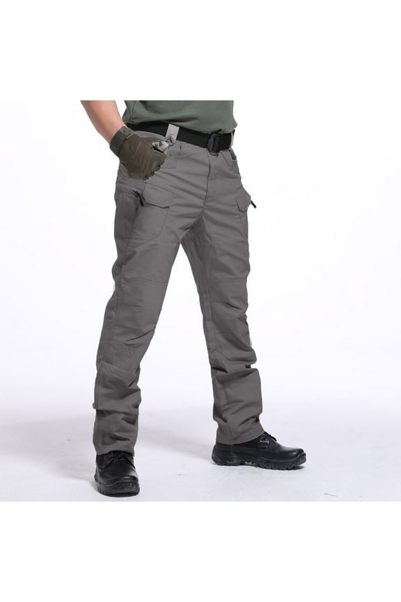 Men's Cargo Pants Work Wear Tactical Utility with Multiple Pockets, Relaxed Fit Polyester Cotton Blend for Outdoor Casual Daily Use, Big and Tall Sizes