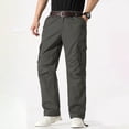 thumbnail image 1 of Pejock Men's Cargo Pants with Zipper Pockets, Elastic Waistband, Casual Straight Fit Workwear Trousers for Outdoor Daily Comfort, 1 of 4