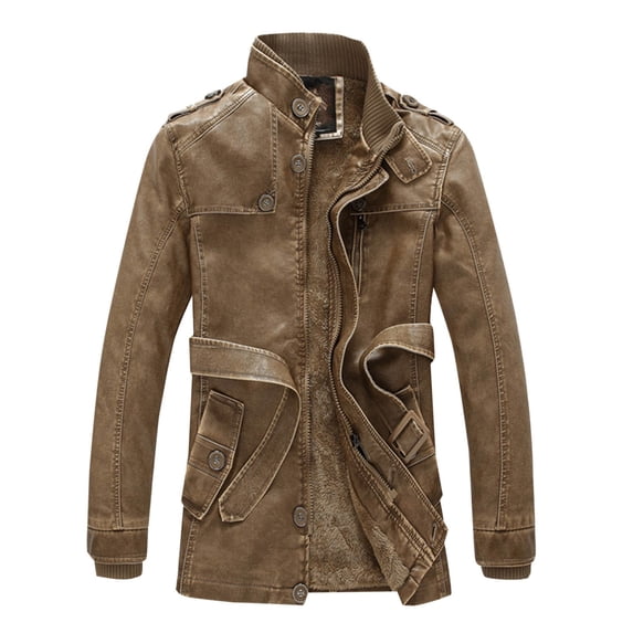 Pejock Men's Casual Coat - Solid Color Long Sleeve Jacket with Zipper Pockets, Lightweight Polyester Outerwear for Fall Winter, Daily Wear and Outdoor