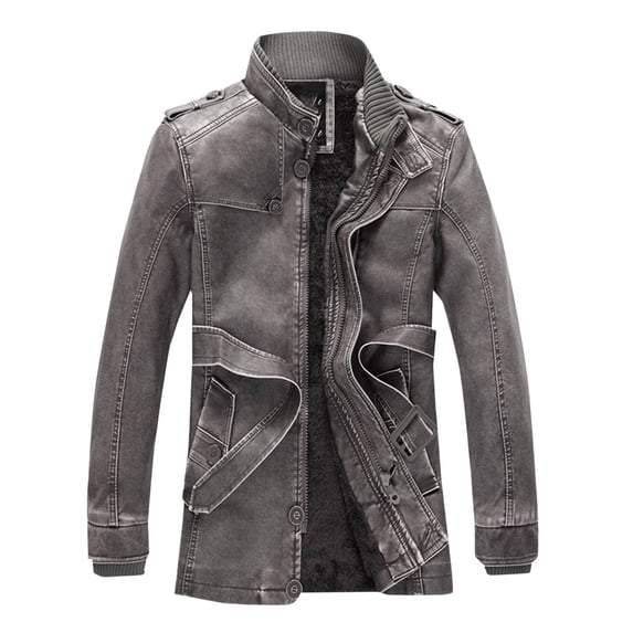 Pejock Men's Casual Coat - Solid Color Long Sleeve Jacket with Zipper Pockets, Lightweight Polyester Outerwear for Fall Winter, Daily Wear and Outdoor