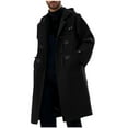 thumbnail image 1 of Pejock Men's Casual Hooded Jacket, Button-Front Long Sleeve Coat with Pockets - Lightweight Polyester Outerwear for Daily Wear, Fall and Winter Machine Washable, 1 of 8