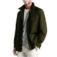 thumbnail image 1 of Pejock Men's Casual Jacket, Long Sleeve Solid Color Outerwear Coat, Lightweight Polyester with Zipper Pockets for Fall Winter Outdoor Daily Wear, 1 of 6