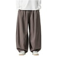 thumbnail image 1 of Pejock Men's Casual Pants, Elastic Waist Loose Fit Wide Leg Jeans, Lightweight Straight Leg Trousers for Lounge Sleepwear Outdoor, 1 of 8