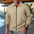 thumbnail image 1 of Pejock Men's Casual Zip-Up Jacket, Loose Fit Long Sleeve Lapel Polyester Coat with Pockets for Outdoor Daily Wear, 1 of 9