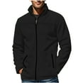 thumbnail image 1 of Pejock Men's Fleece Jacket Winter Casual Outerwear, Zipper Front Coat Warm Lightweight Polyester with Pockets for Daily Wear, 1 of 7