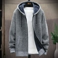 thumbnail image 1 of Pejock Men's Hooded Jacket with Zipper Pockets, Casual Long Sleeve Outerwear Coat for Winter Fall, Lightweight Polyester Windproof Daily Wear, 1 of 4