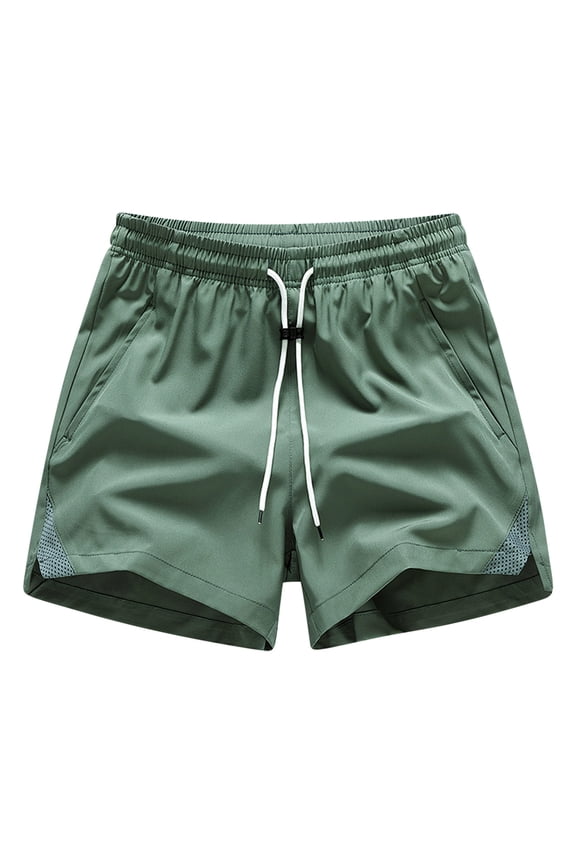 Men's Ice Silk Athletic Shorts - Solid Color, 7" Lightweight Breathable for Running, Gym, Outdoor Summer