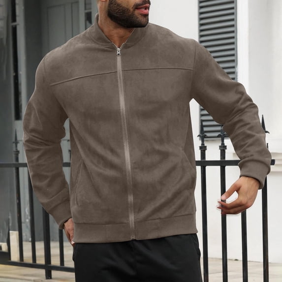 Pejock Men's Lightweight Hooded Sweatshirt Jacket, Solid Color Long Sleeve Pullover for Casual Outdoor Wear, Fall Winter Polyester Jacket with Comfort Fit