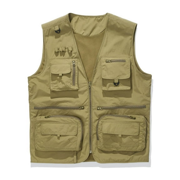 Pejock Men's Lightweight Sleeveless Vest - Multi-Pocket Utility Vest for Outdoor Sports, Casual Daily Wear, Hiking and Travel, Breathable Polyester Jacket, Asian Fit Sizing
