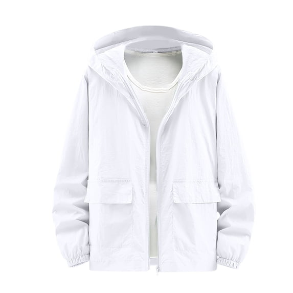 Pejock Men's Lightweight Sun Protection Hooded Jacket for Summer Outdoor Activities, Fishing, Hiking, Cycling, and Beach, Long Sleeve Breathable Casual Wear with Zipper