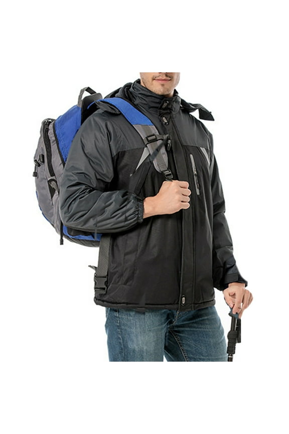 Men's Outdoor Jacket, Detachable Zipper Fleece Coat with Hood, Lightweight Summer Casual Windbreaker for Hiking and Daily Wear