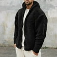 thumbnail image 1 of Pejock Men's Plush Hooded Jacket, Lightweight Zip Up Fleece Outerwear with Pockets, Long Sleeve Casual Wear for Spring Winter, 1 of 9