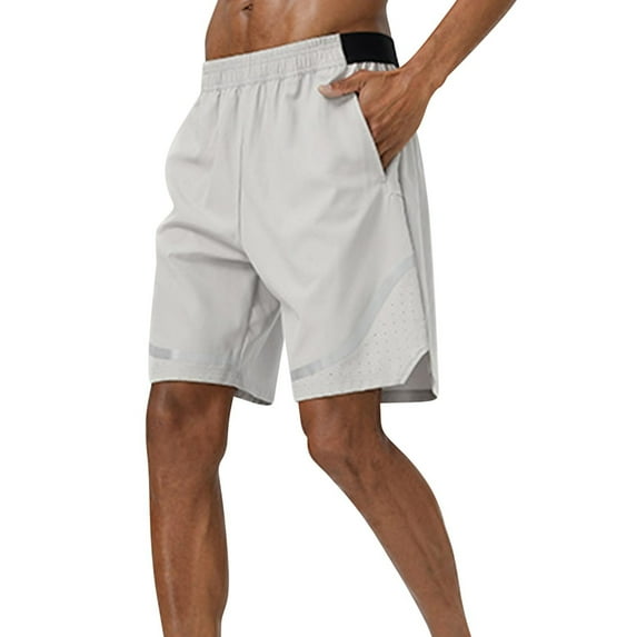 Pejock Men's Running Shorts with Pockets, Reflective Quick Dry 4-Way Stretch Athletic Shorts - Loose Fit Gym & Night Running Shorts for Summer