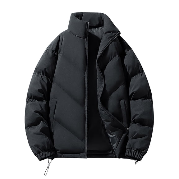 Pejock Men's Slim Fit Hooded Jacket - Polyester Drawstring Coat with Stitch Detailing, Lightweight Zippered Pocket Outdoor Windbreaker for Casual Wear