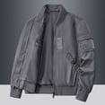 thumbnail image 1 of Pejock Men's Stand Collar Jacket, Lightweight Windbreaker for Outdoor Sports - Soft Polyester Long Sleeve Coat with Zipper Pockets, Machine Washable Casual Daily Wear, 1 of 9