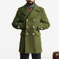 thumbnail image 1 of Pejock Men's Trench Coat - Classic Solid Color Long Sleeve Overcoat, Button Closure Polyester Outerwear with Pockets for Fall Winter Casual Daily Wear Without Hood, 1 of 6