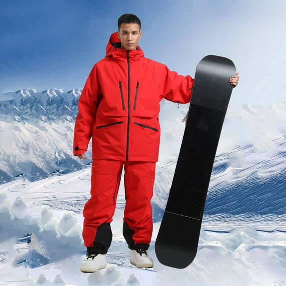 Pejock Men's Windproof Ski Jacket, Double-Board Insulated Snowboarding Coat, Water Resistant Breathable Mid-Layer for Winter Sports