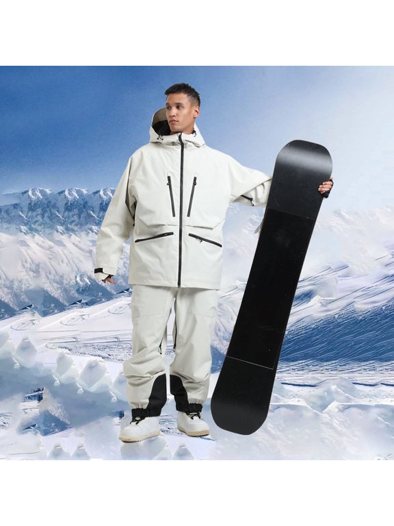 Men's Windproof Ski Jacket, Double-Board Insulated Snowboarding Coat, Water Resistant Breathable Mid-Layer for Winter Sports
