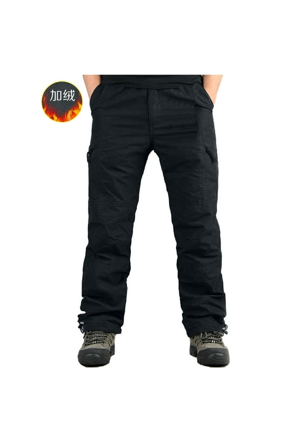 Men's Work Pants - Thick Cotton Heavy Duty Straight Leg Warm Durable Carpenter Pants, Tough Utility Outdoor Trousers for Physical Labor, Relaxed Fit Plus Size