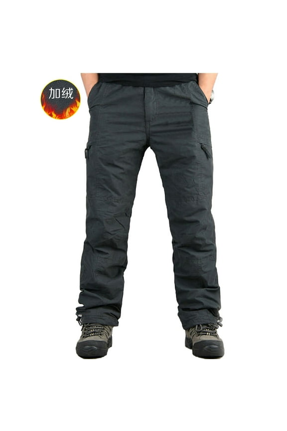 Men's Work Pants - Thick Cotton Heavy Duty Straight Leg Warm Durable Carpenter Pants, Tough Utility Outdoor Trousers for Physical Labor, Relaxed Fit Plus Size