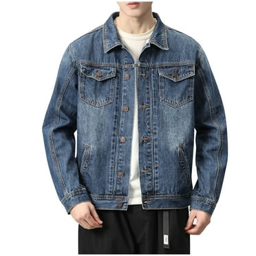 Pejock Mens Casual Denim Jacket Trucker Jacket Cowboy Jean Jacket Coat for Fall Winter